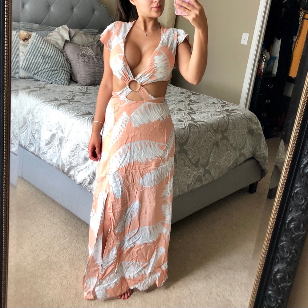 Feathered Maxi Dress